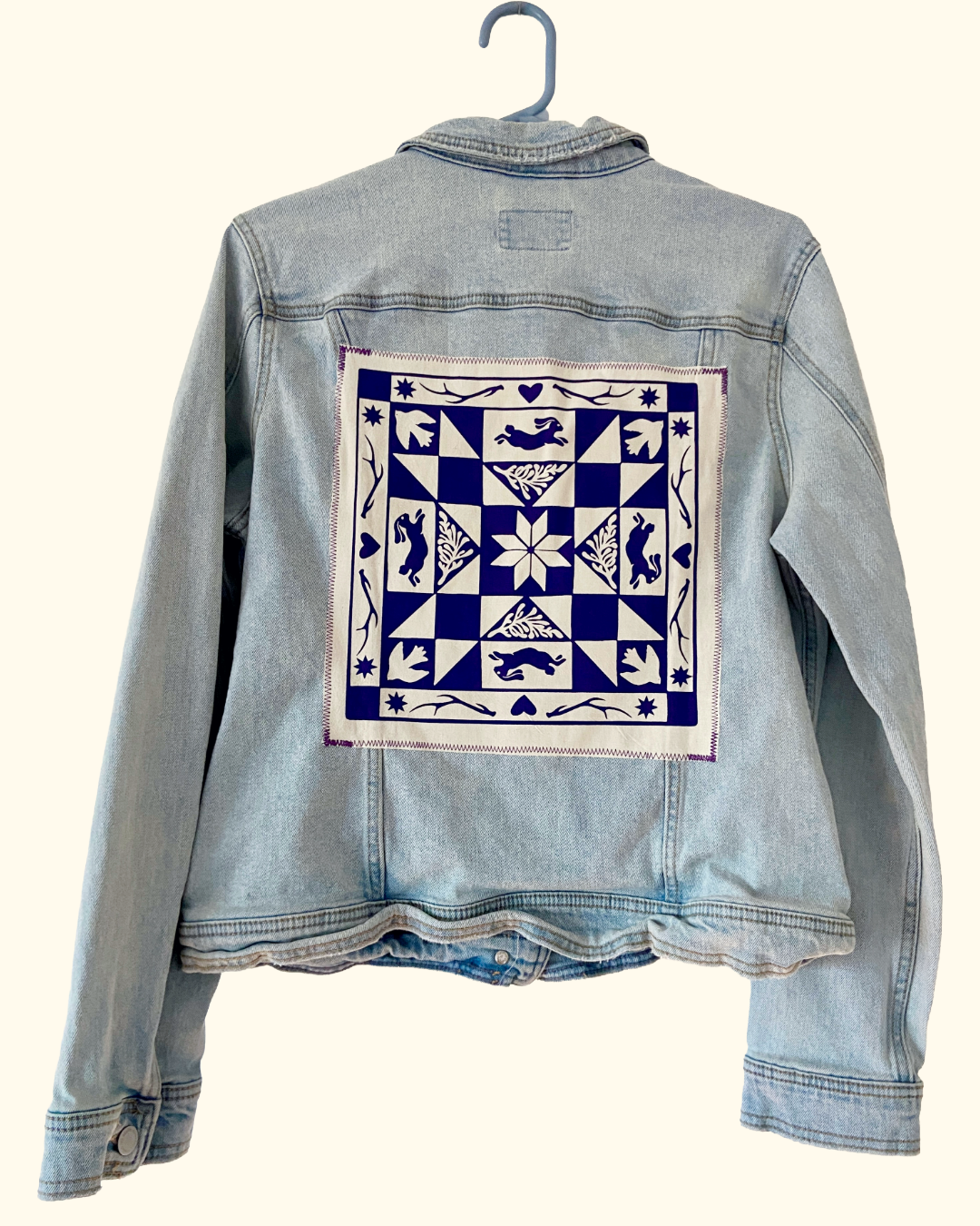 winter quiltwork denim jacket