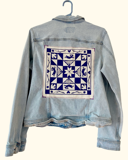 winter quiltwork denim jacket