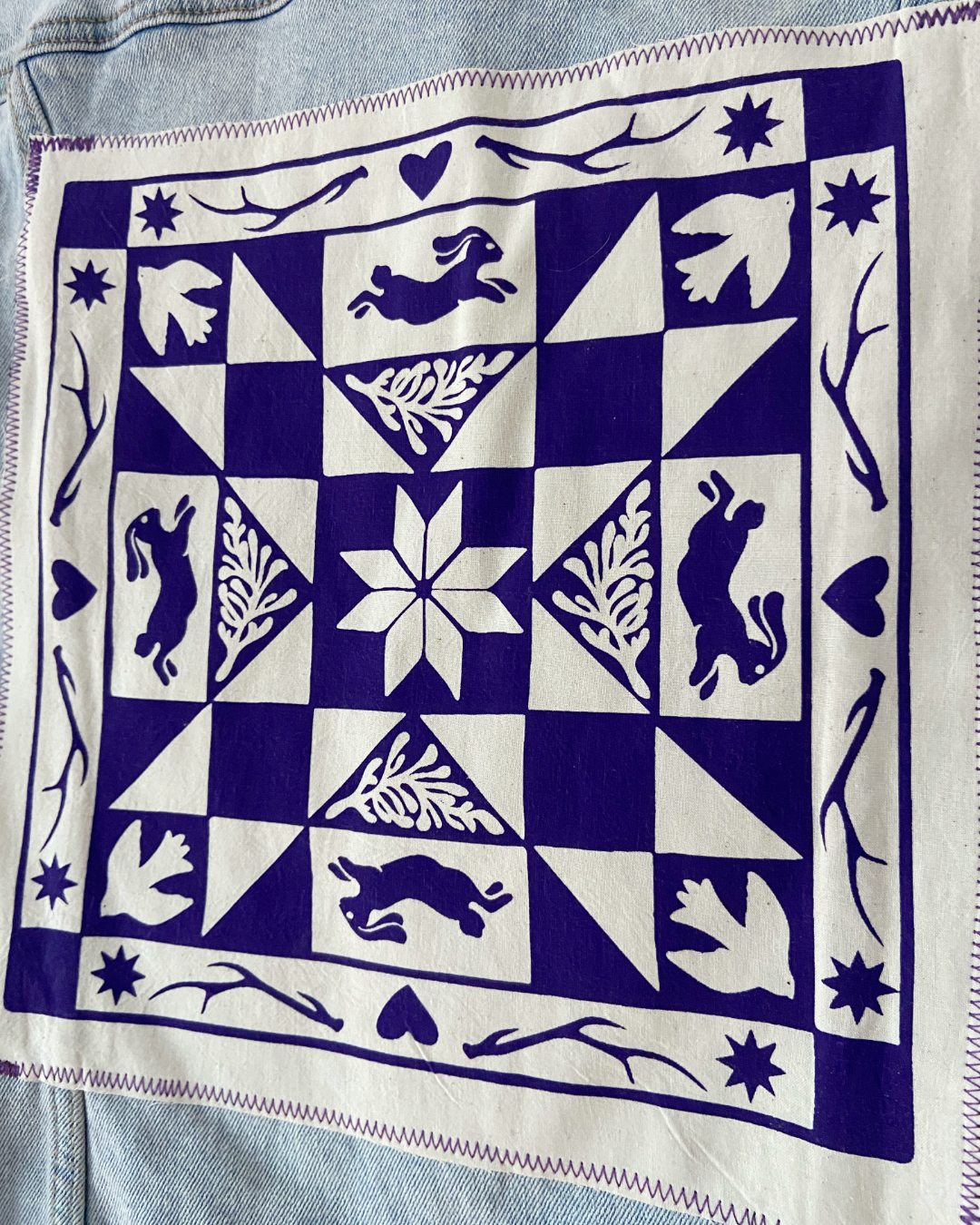 winter quiltwork denim jacket