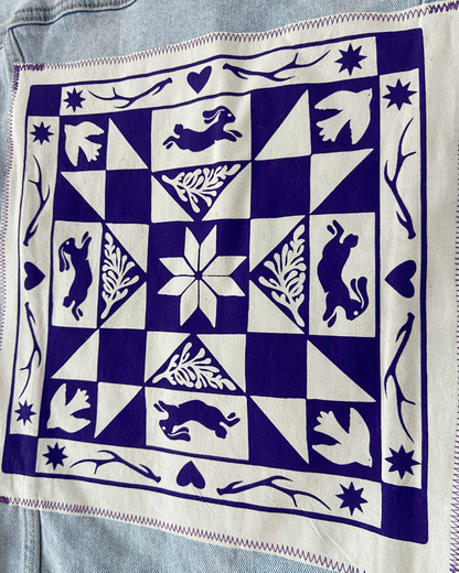 winter quiltwork denim jacket