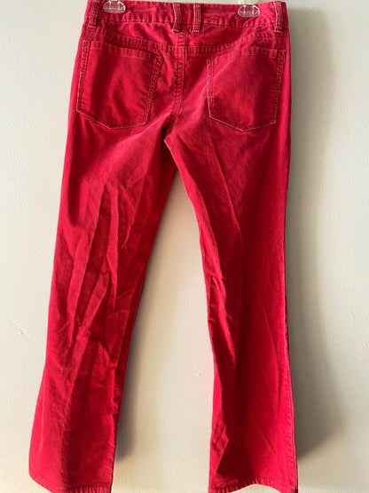 red corduroy patch pants