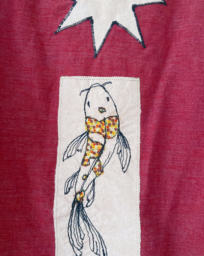 red koi fish button shirt