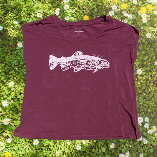 burgundy brook trout tee
