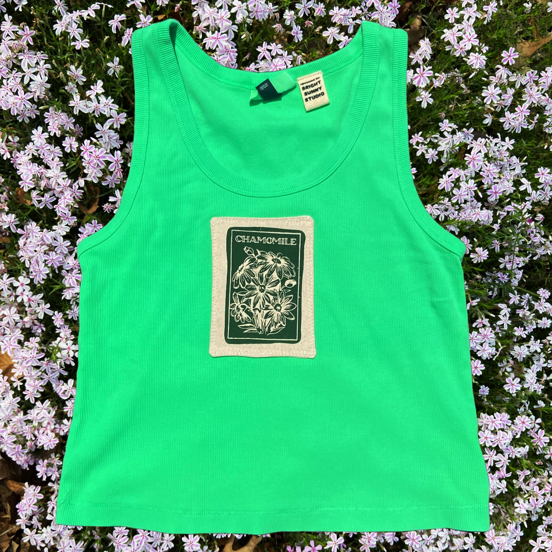 chamomile stretch green tank