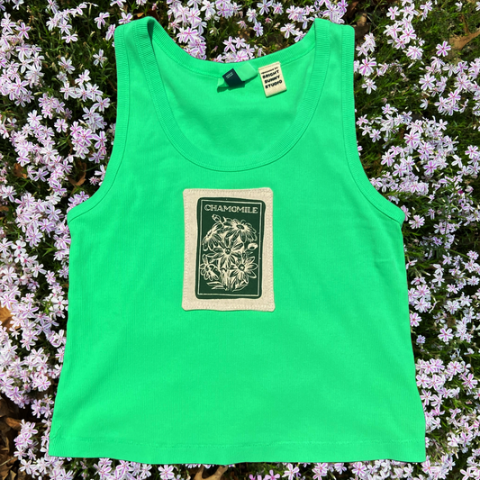 chamomile stretch green tank