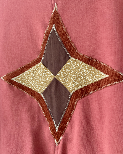 terracotta quilted patch sweatshirt