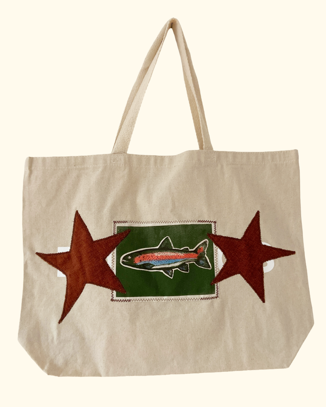 rainbow trout tote bag