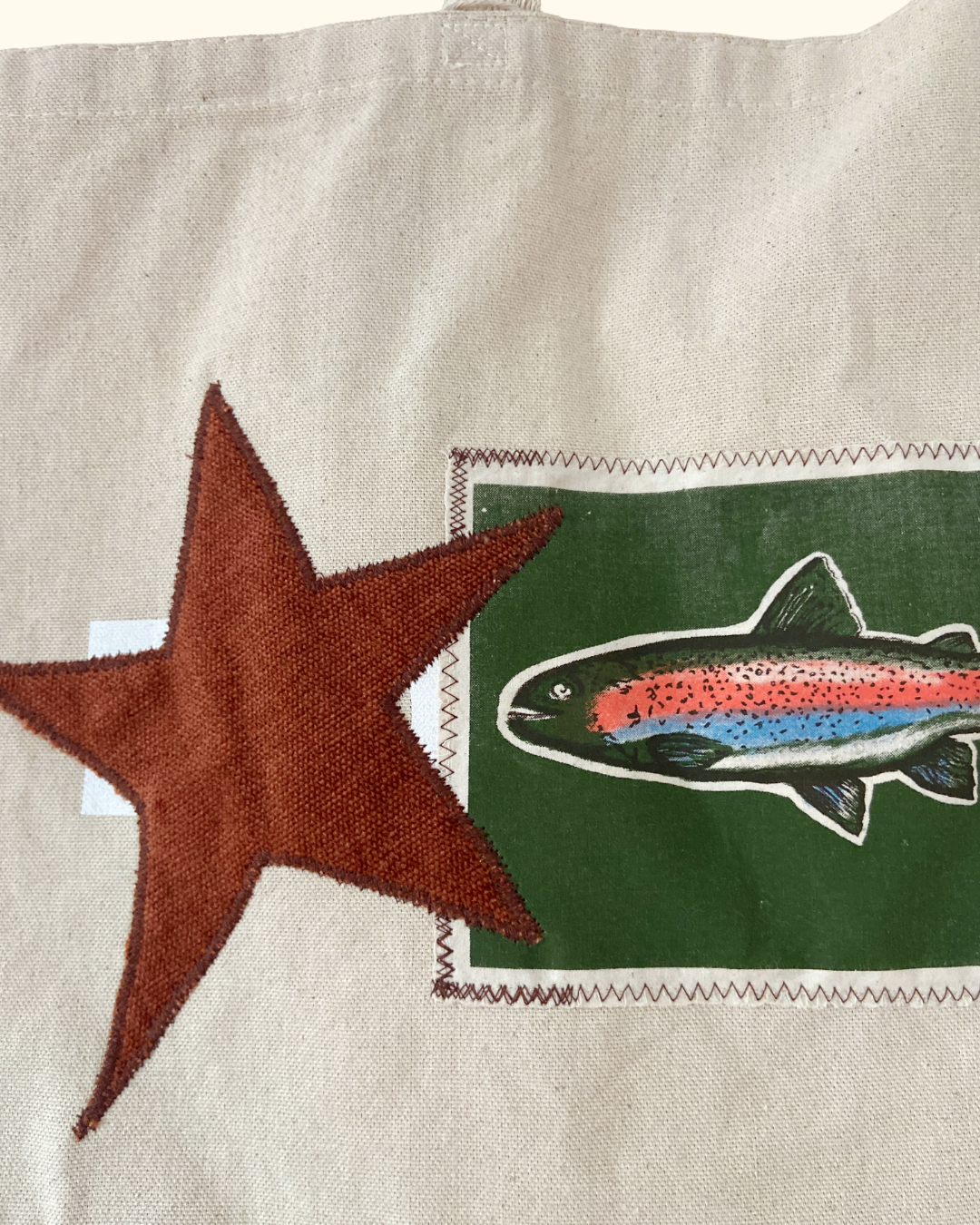 rainbow trout tote bag