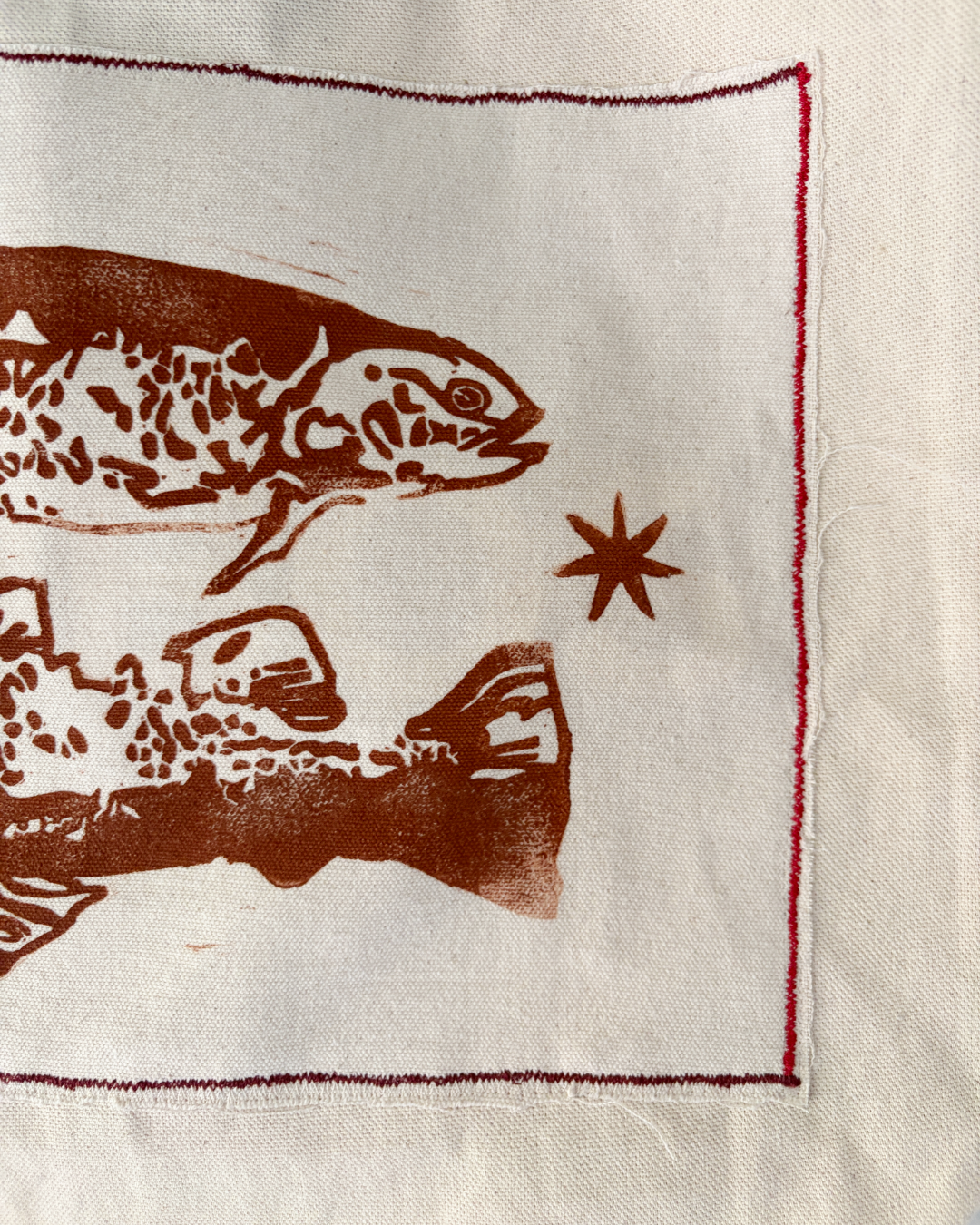 brown trout tote bag