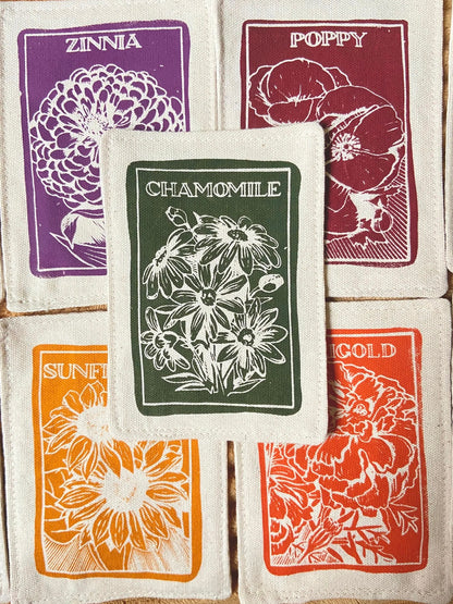 vintage flower seed packet patches