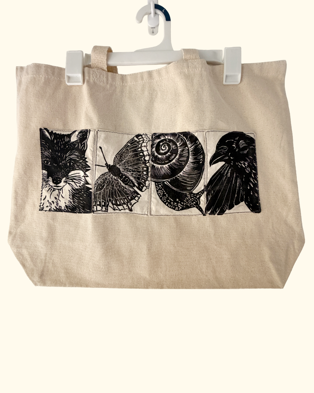 wildlife patch tote bag